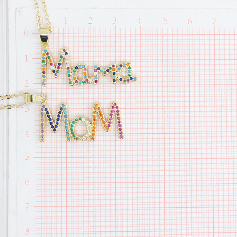 Wholesale MOM Alphabet Mother's Day Gift Alloy Necklaces